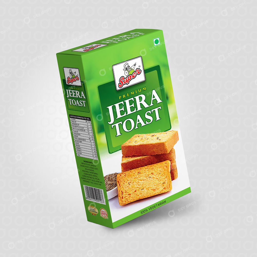 Packaging Design For Atta Toast Box Of Super Bread In Ahmedabad