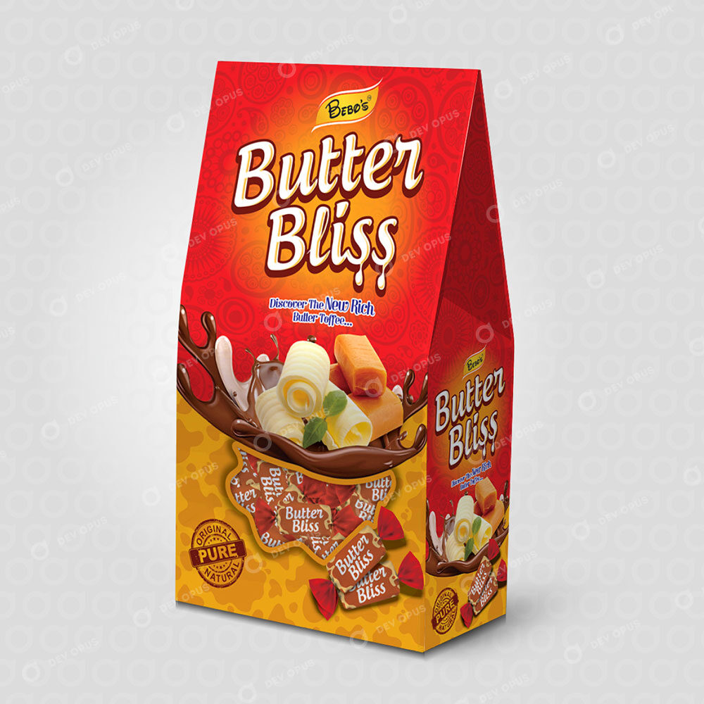 Packaging Design For Butter Bliss Toffee Box In Ahmedabad