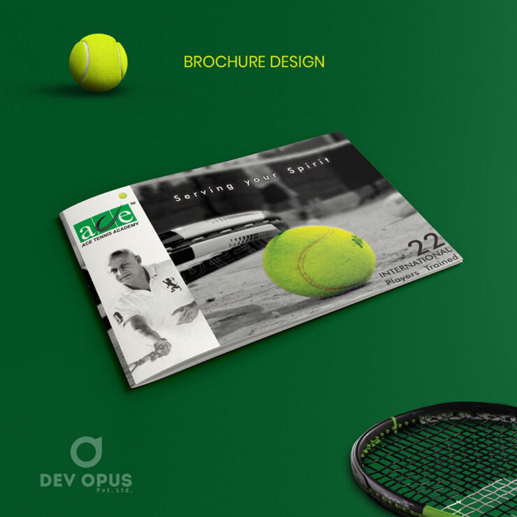 Brochure Design And Printing For ACE Tennis By Dev Opus