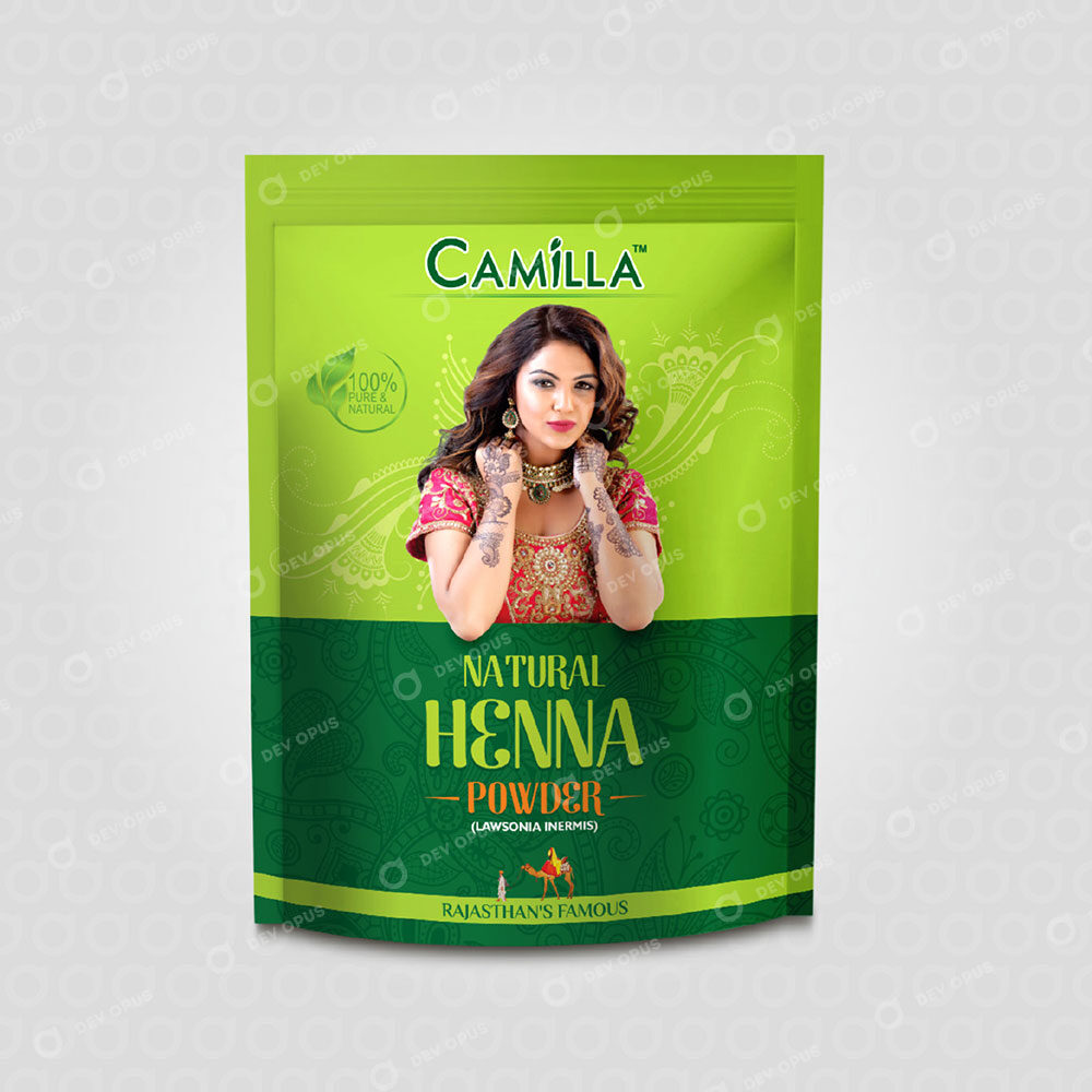 Natural Henna Powder Packaging Design For Camilla