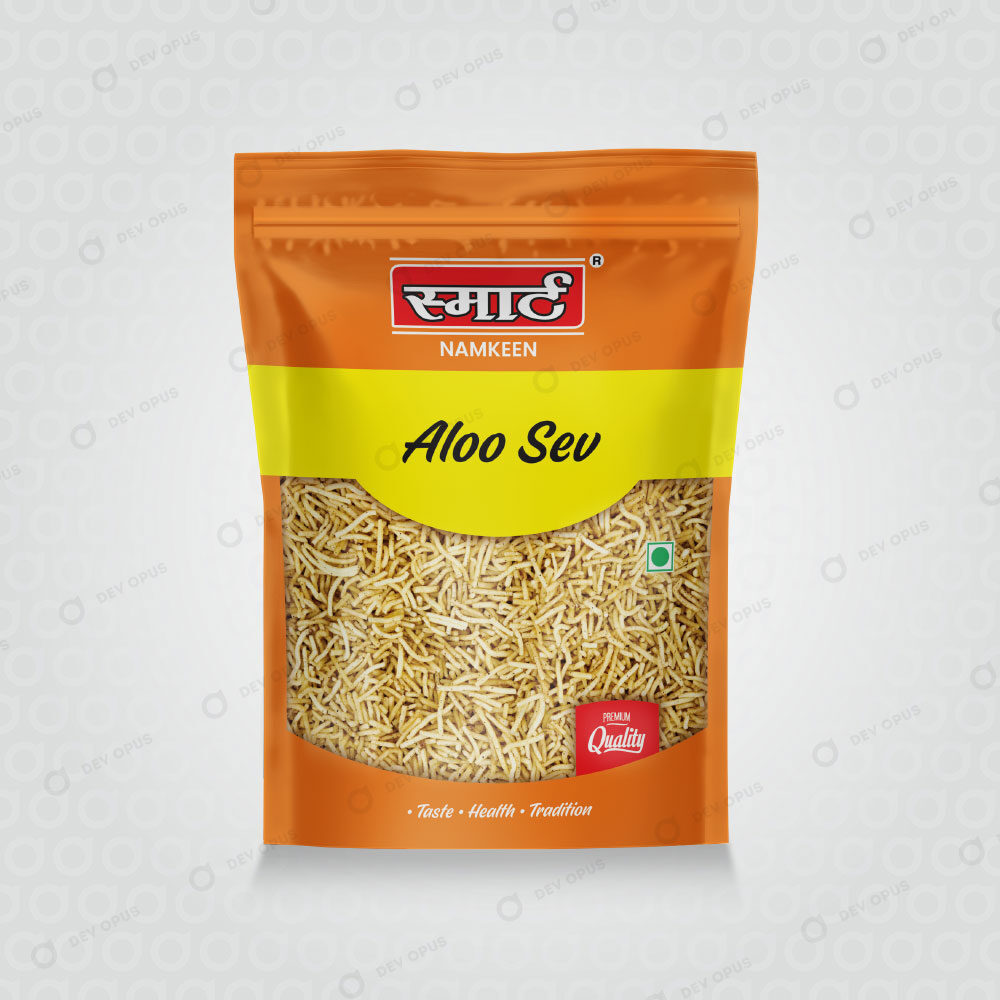 Packaging Design At Ahmedabad For Smart Namkeen Aloo Sev Pouch