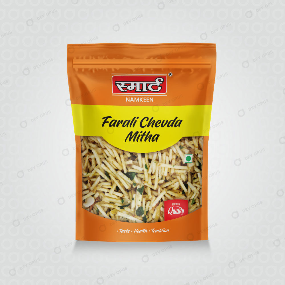Packaging Design At Ahmedabad For Smart Namkeen Farali Mitha Chevda Pouch