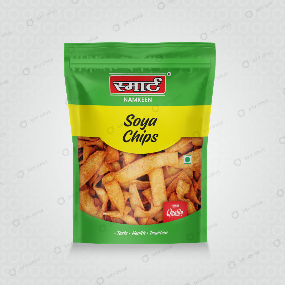 Packaging Design At Ahmedabad For Smart Namkeen Soya Chips Pouch