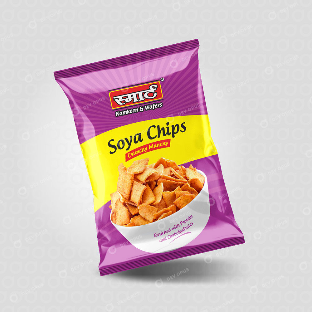 Soya Chips Packaging Design For Smart Namkeen Products