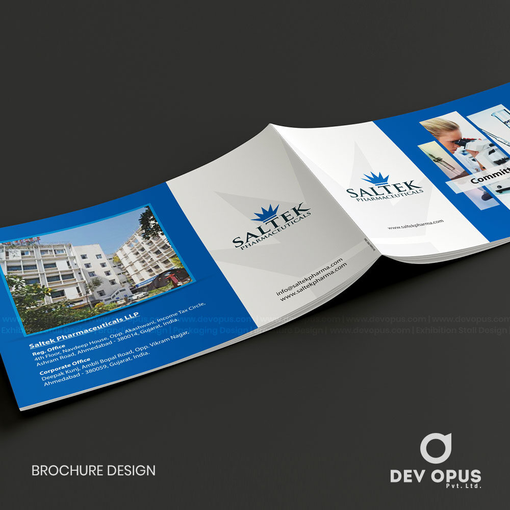 Brochure Design For Saltek Pharma In Ahmedabad By Dev Opus