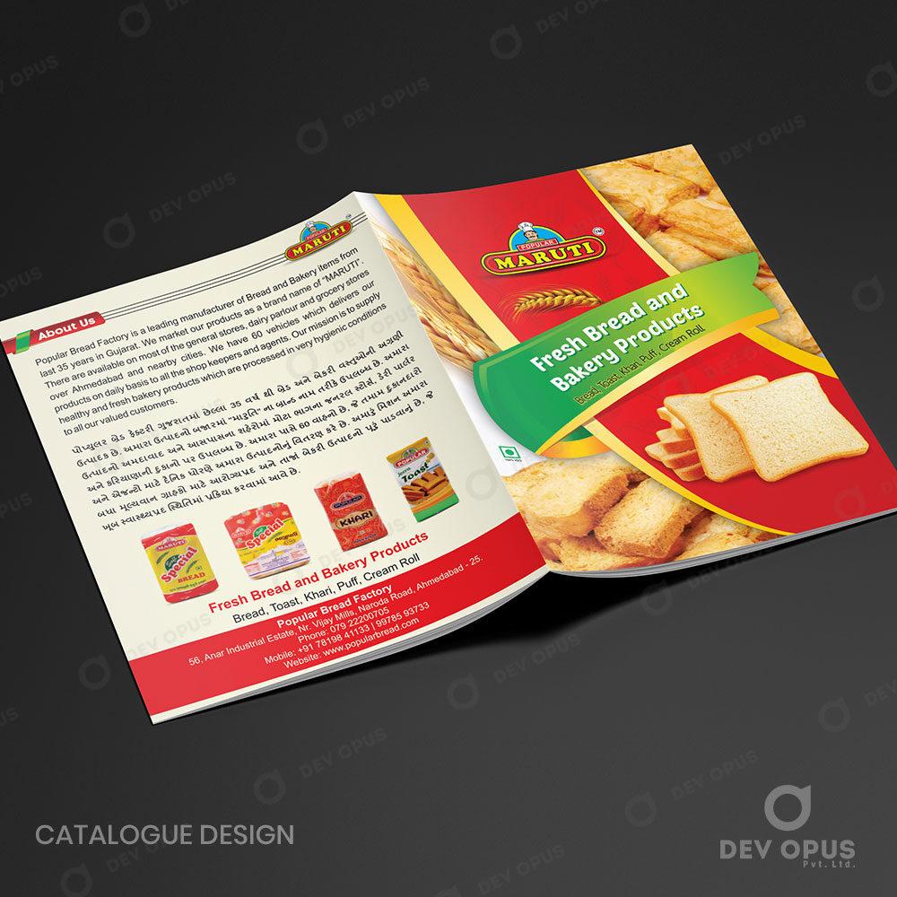 Food Product Catalogue Design And Printing For Maruti Bread