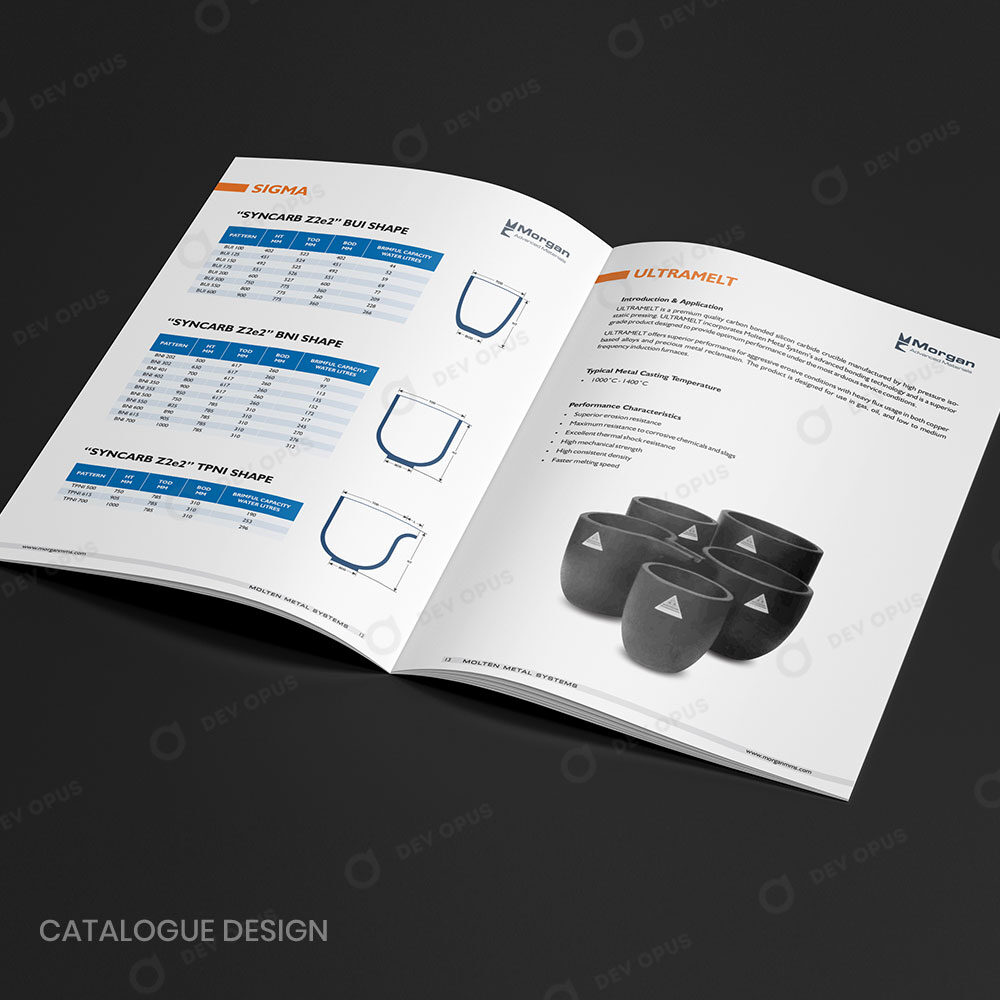 Product Catalogue Design For Morgan Crucible Products