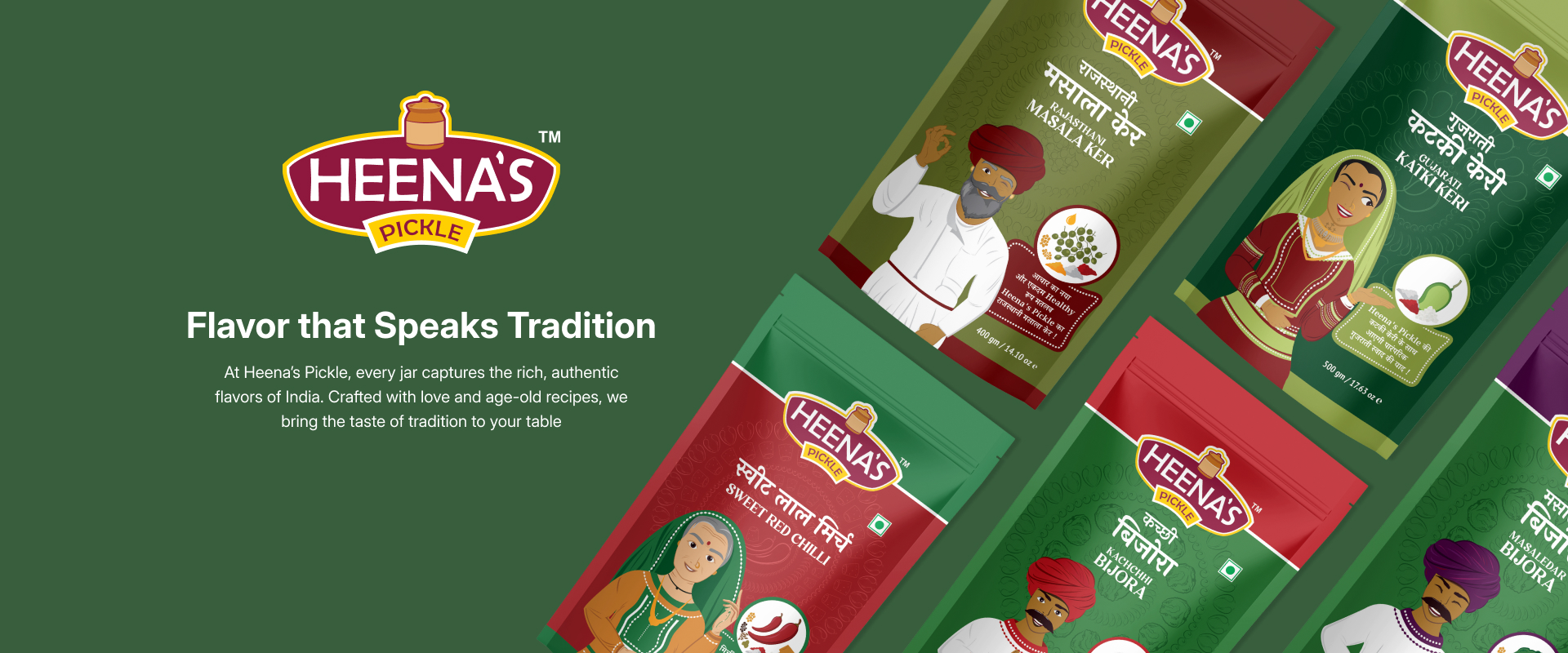 Heena's Pickle Branding By Devopus