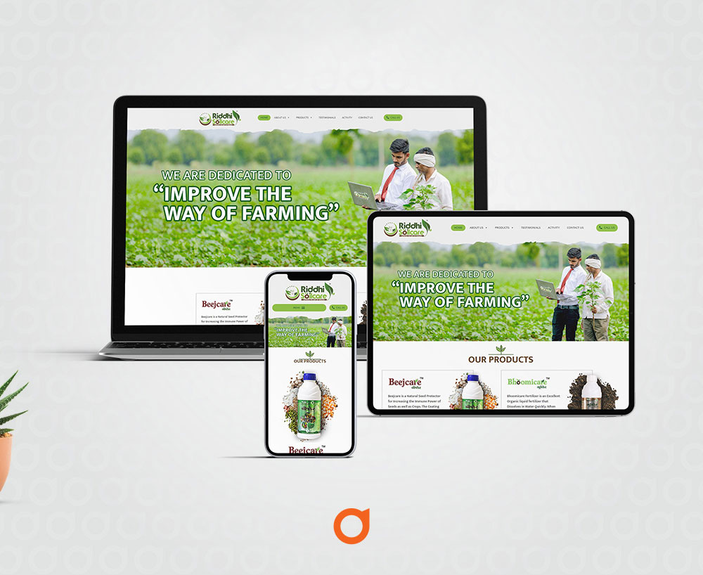 ridddi soil care website design and development by dev opus
