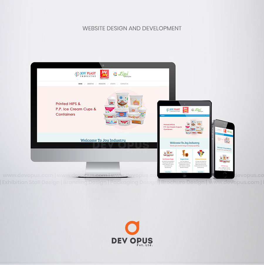 website design and development for joy industry