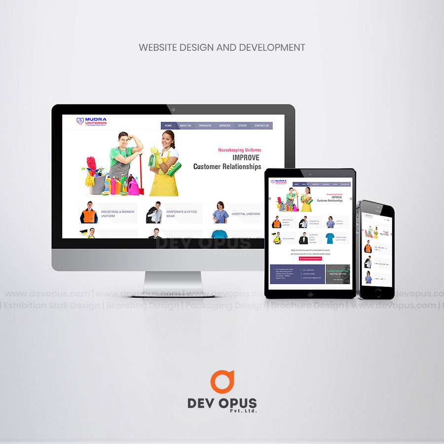 website design and development for mudra uniforms