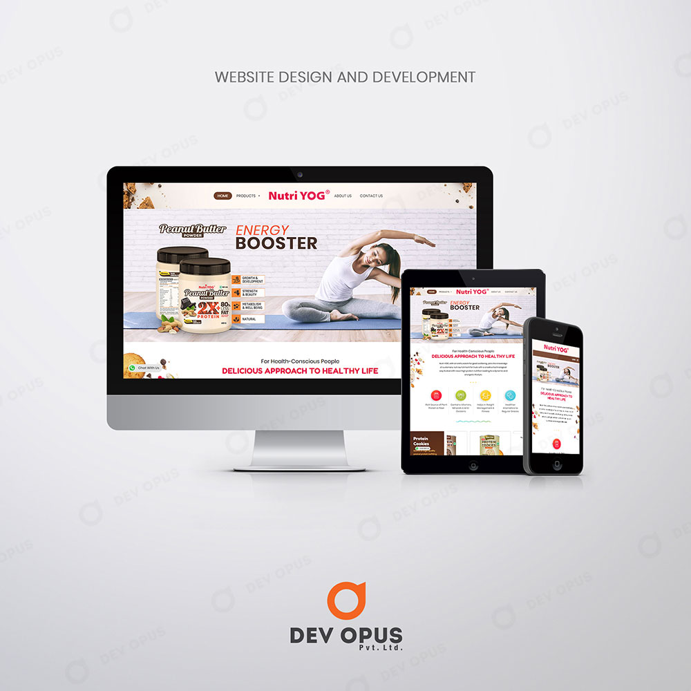 website design and development for nutriyog high protein food brand