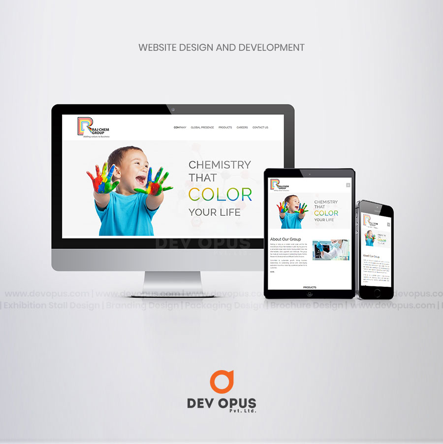 website design and development for raj chem group