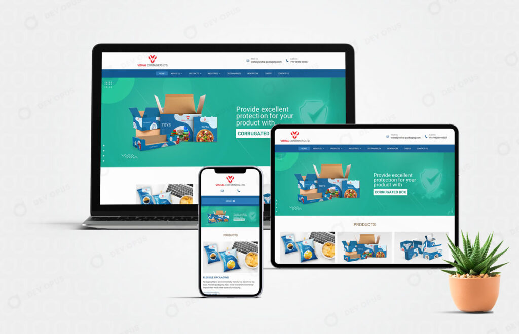 website design for vishal containers